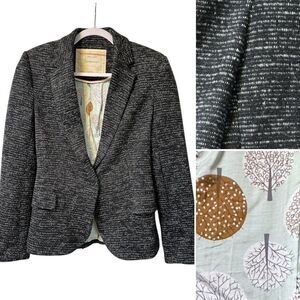 ANTHROPOLOGIE Cartonnier Flecked Knit Blazer Jacket XS Cute Lining!